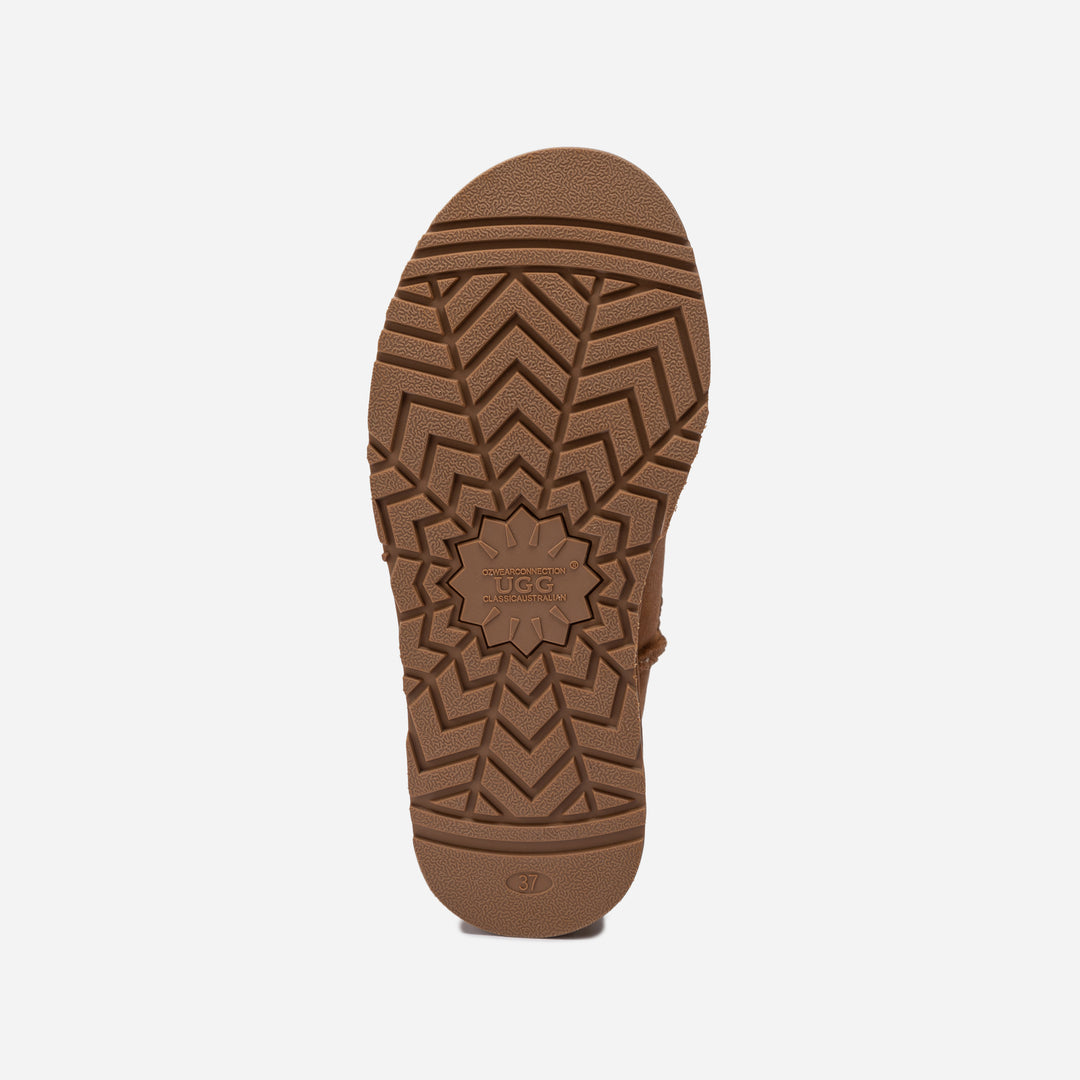 UGG CLASSIC  PLATFORM KNIT LOGO ULTRA MINI BOOTS