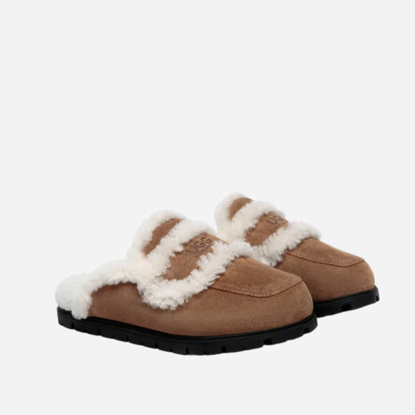 Women Sheepskin Wool Shearling Lined Slippers Remi
