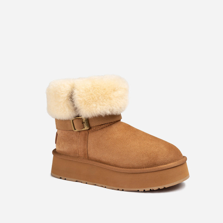 OZWEAR UGG Classic Platform Buckle Mini Boots (4.5cm) (Water Resistant)