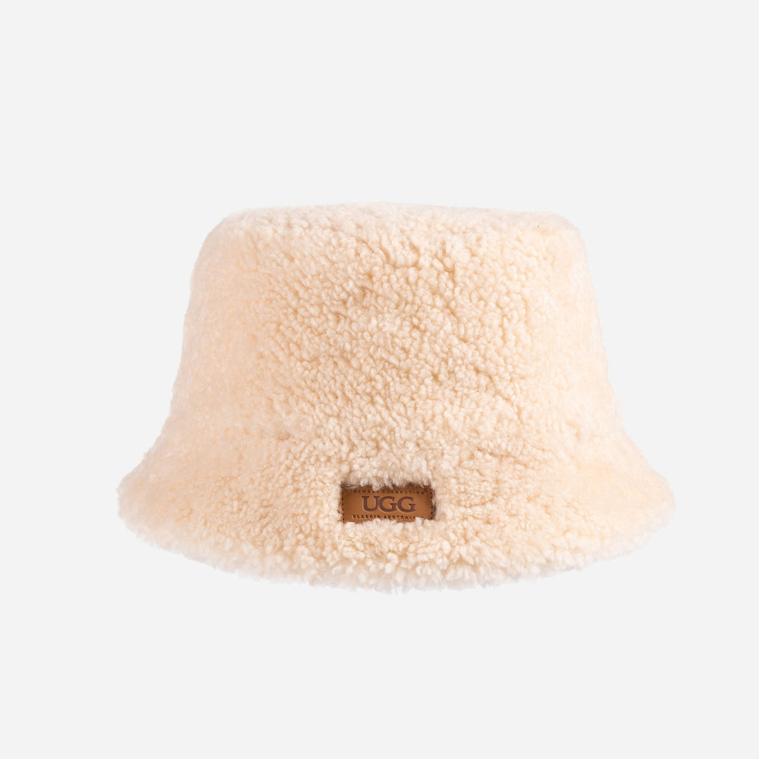OZWEAR UGG Curly Sheepskin Bucket Hat