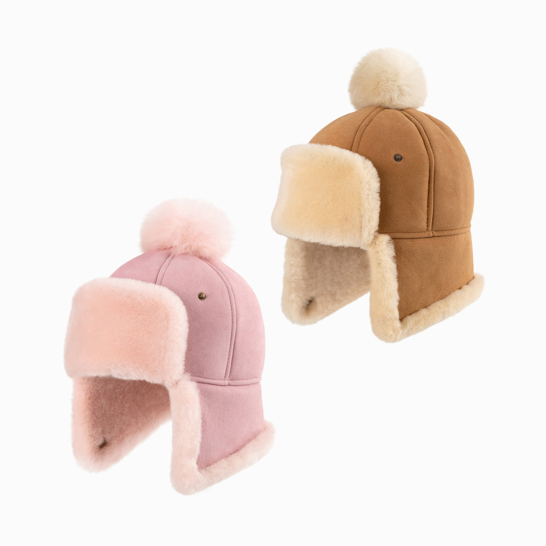 OZWEAR UGG Kids Sheepskin Upflap Hat