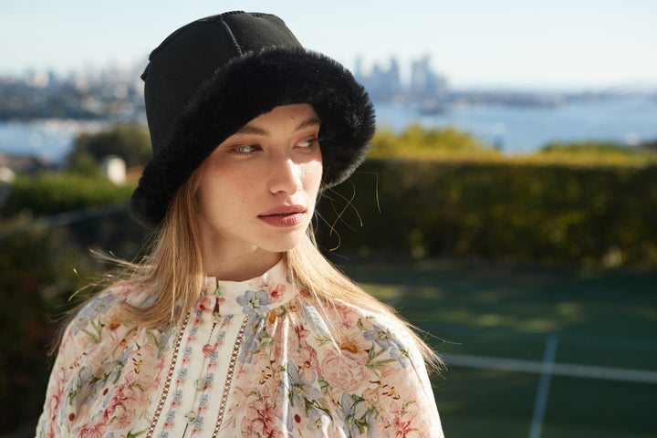 OZWEAR UGG Sheepskin Reversible Bucket Hat
