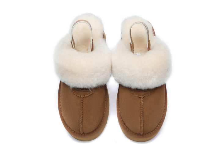 Removable Strap Slingback UGG Slipper Women Waffle Platform