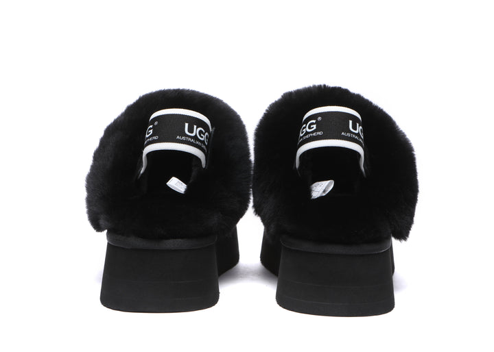 Removable Strap Slingback UGG Slipper Women Waffle Platform