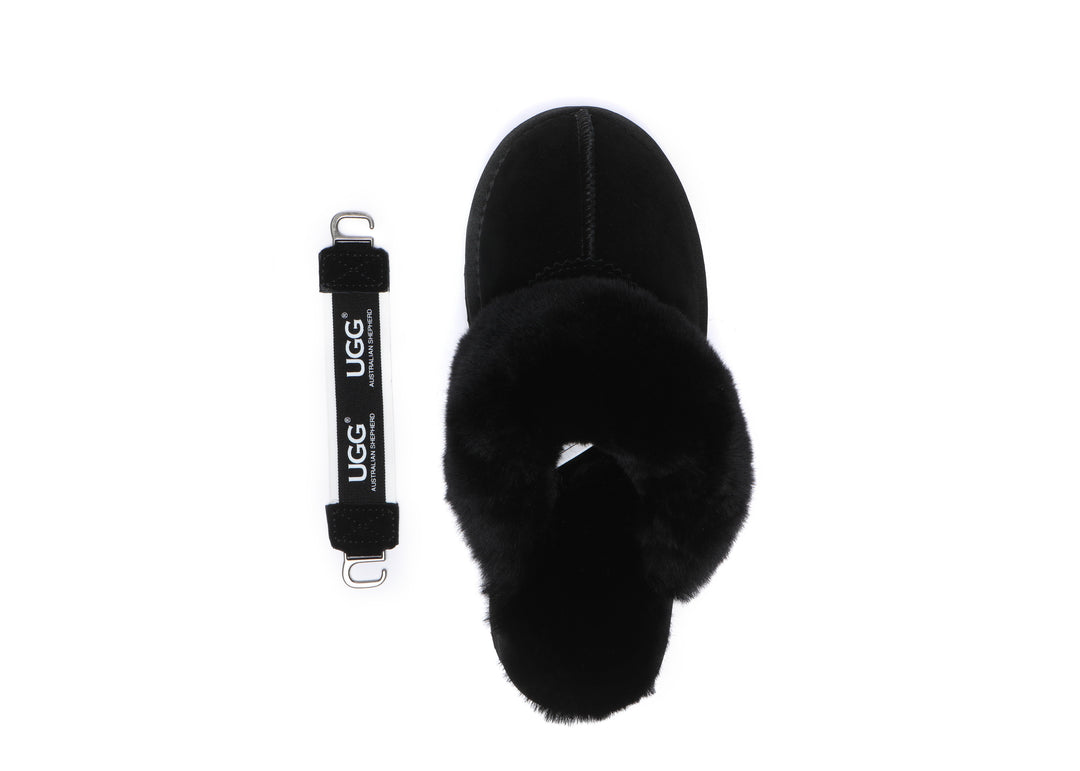 Removable Strap Slingback UGG Slipper Women Waffle Platform