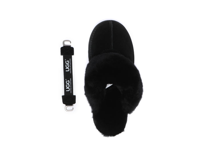 Removable Strap Slingback UGG Slipper Women Waffle Platform