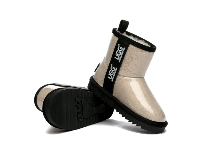 Kids Ugg Boots Clear Waterproof and Shearling Coated