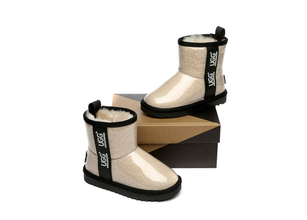 Kids Ugg Boots Clear Waterproof and Shearling Coated