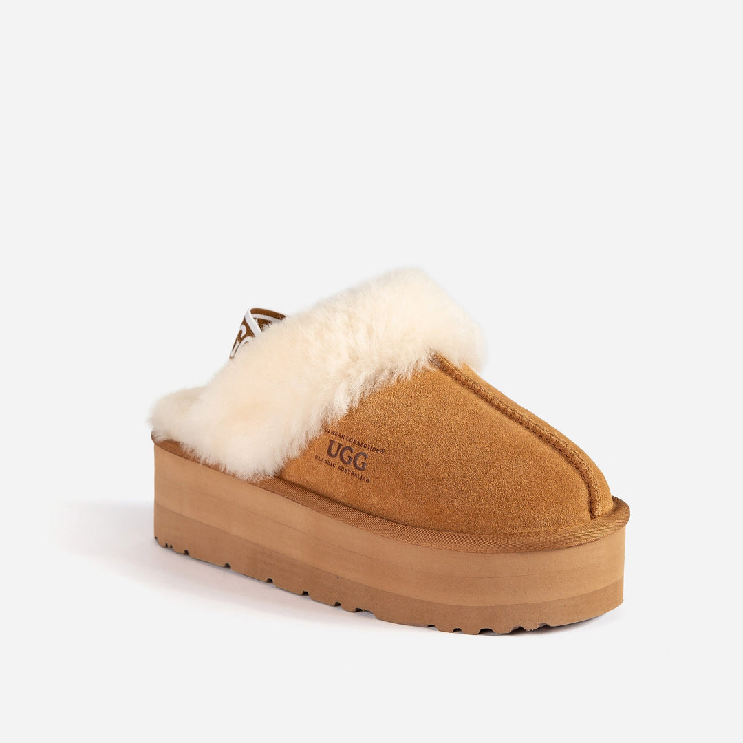 OZWEAR UGG High Platform Slipper (Elastic Backstrap) (5cm)