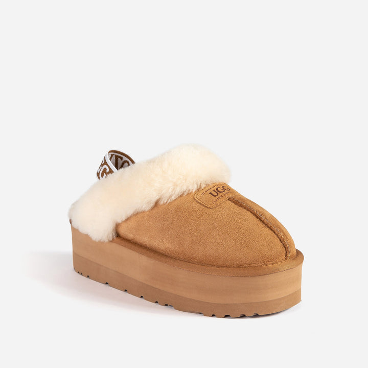 OZWEAR UGG Coquette High Platform Slipper Elastic Backstrap