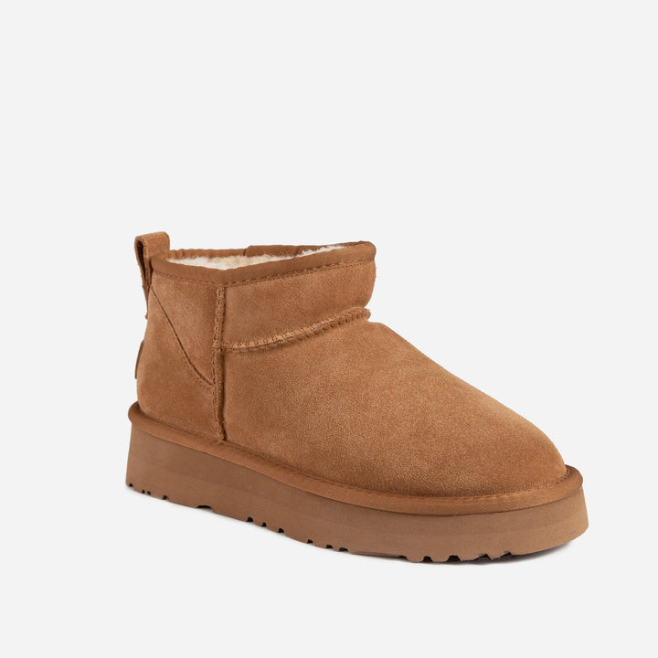 OZWEAR UGG Classic Platform Ultra Mini Boots (Cow Suede)