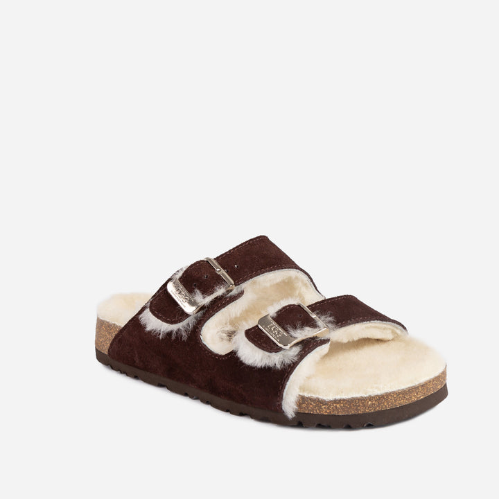 OZWEAR UGG Aussie Shearling Buckled Sandals