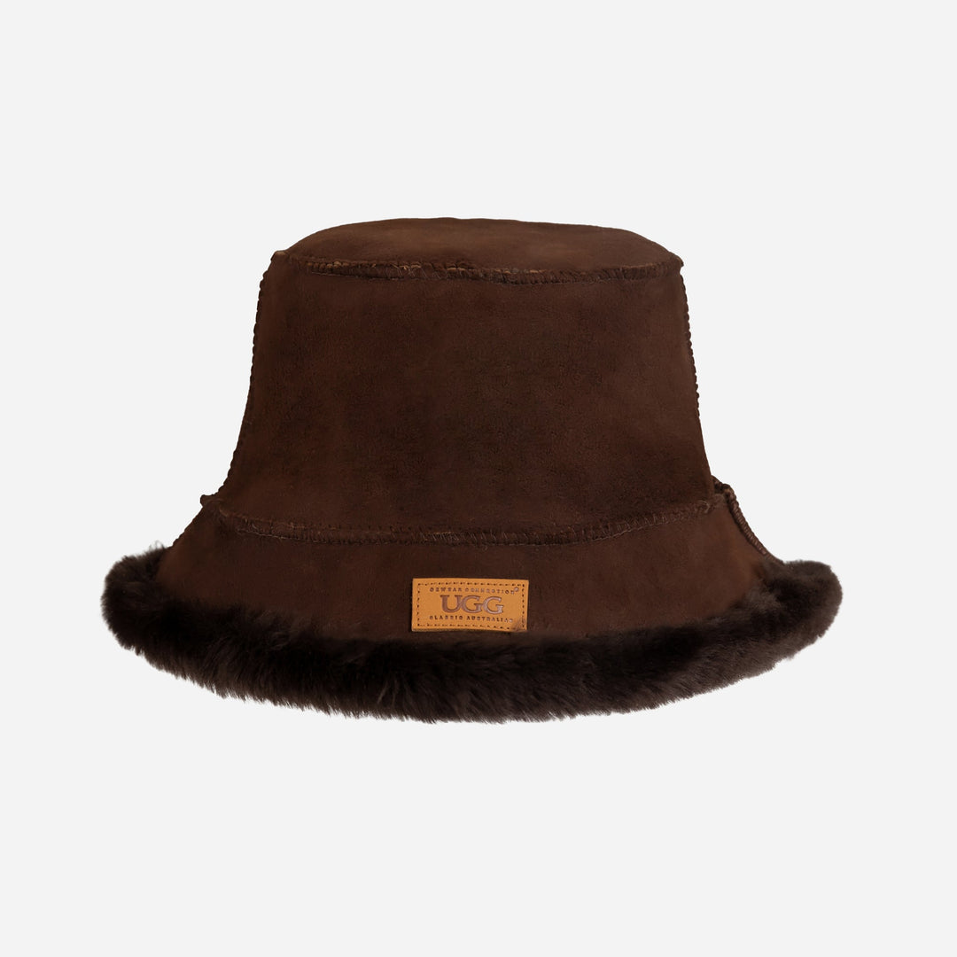OZWEAR UGG Sheepskin Reversible Bucket Hat