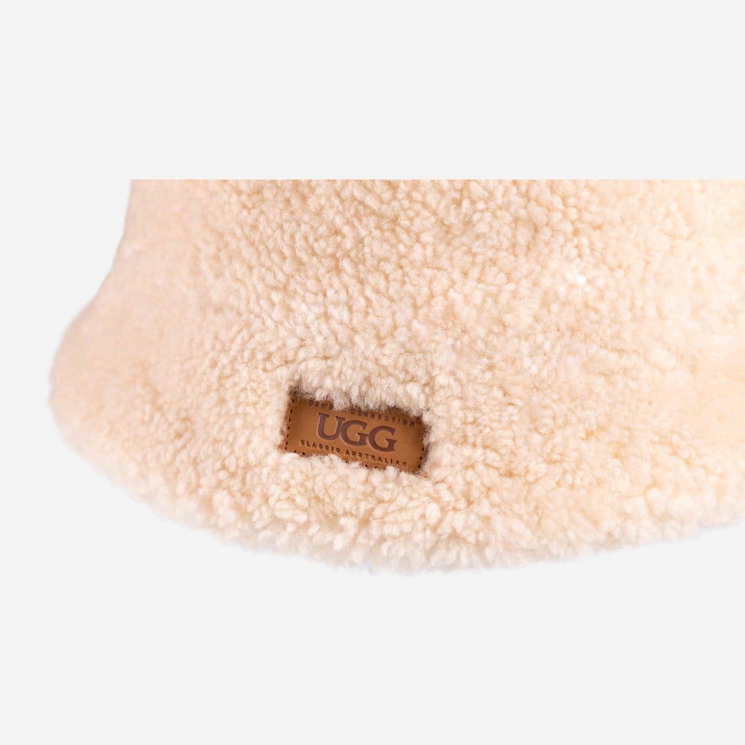 OZWEAR UGG Curly Sheepskin Bucket Hat