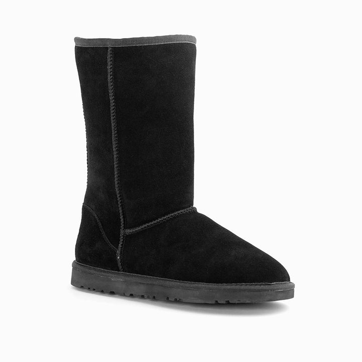 OZWEAR UGG Boots Genuine Australian Sheepskin Unisex Long Classic Suede (Unisex Cow Suede)
