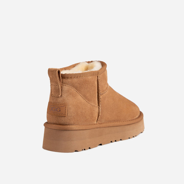 OZWEAR UGG Classic Platform Ultra Mini Boots (Cow Suede)