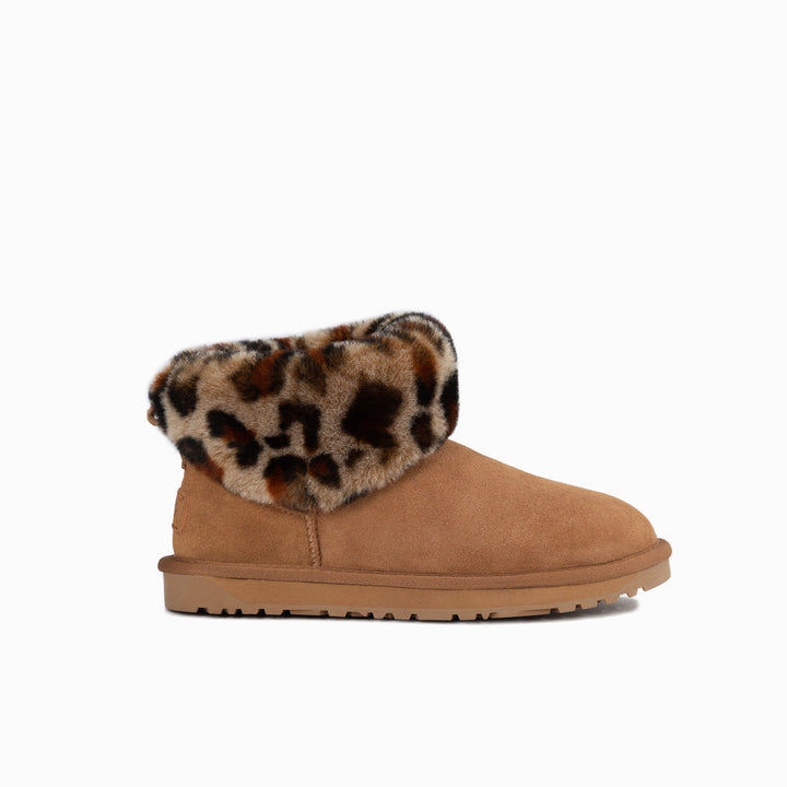 OZWEAR UGG Classic Fluff Mini Boots (Leopard Print)(Water Resistant)
