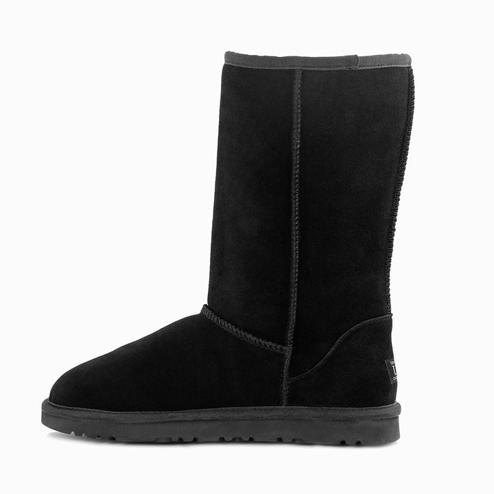 OZWEAR UGG Boots Genuine Australian Sheepskin Unisex Long Classic Suede (Unisex Cow Suede)