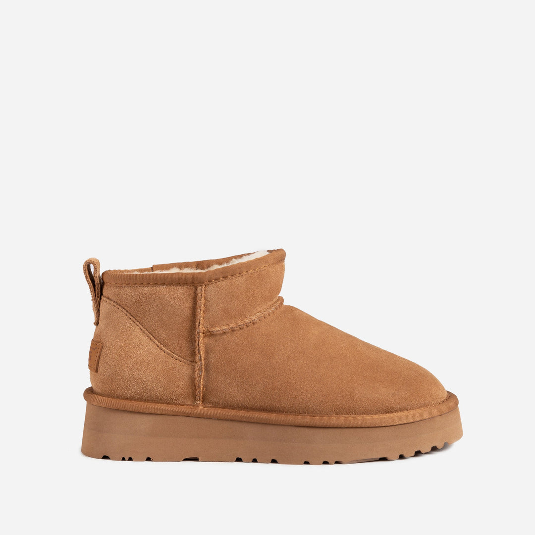 OZWEAR UGG Classic Platform Ultra Mini Boots (Cow Suede)