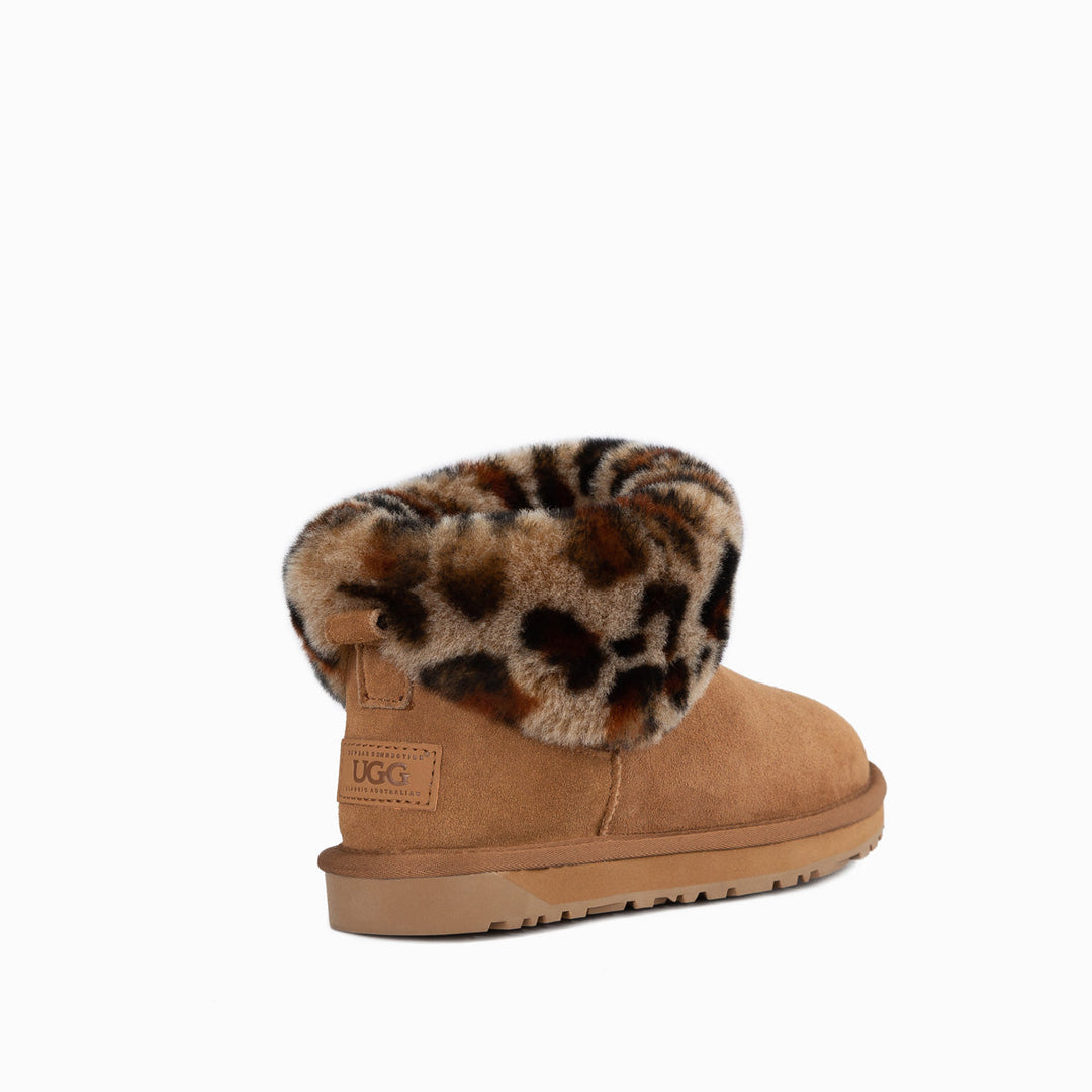 OZWEAR UGG Classic Fluff Mini Boots (Leopard Print)(Water Resistant)