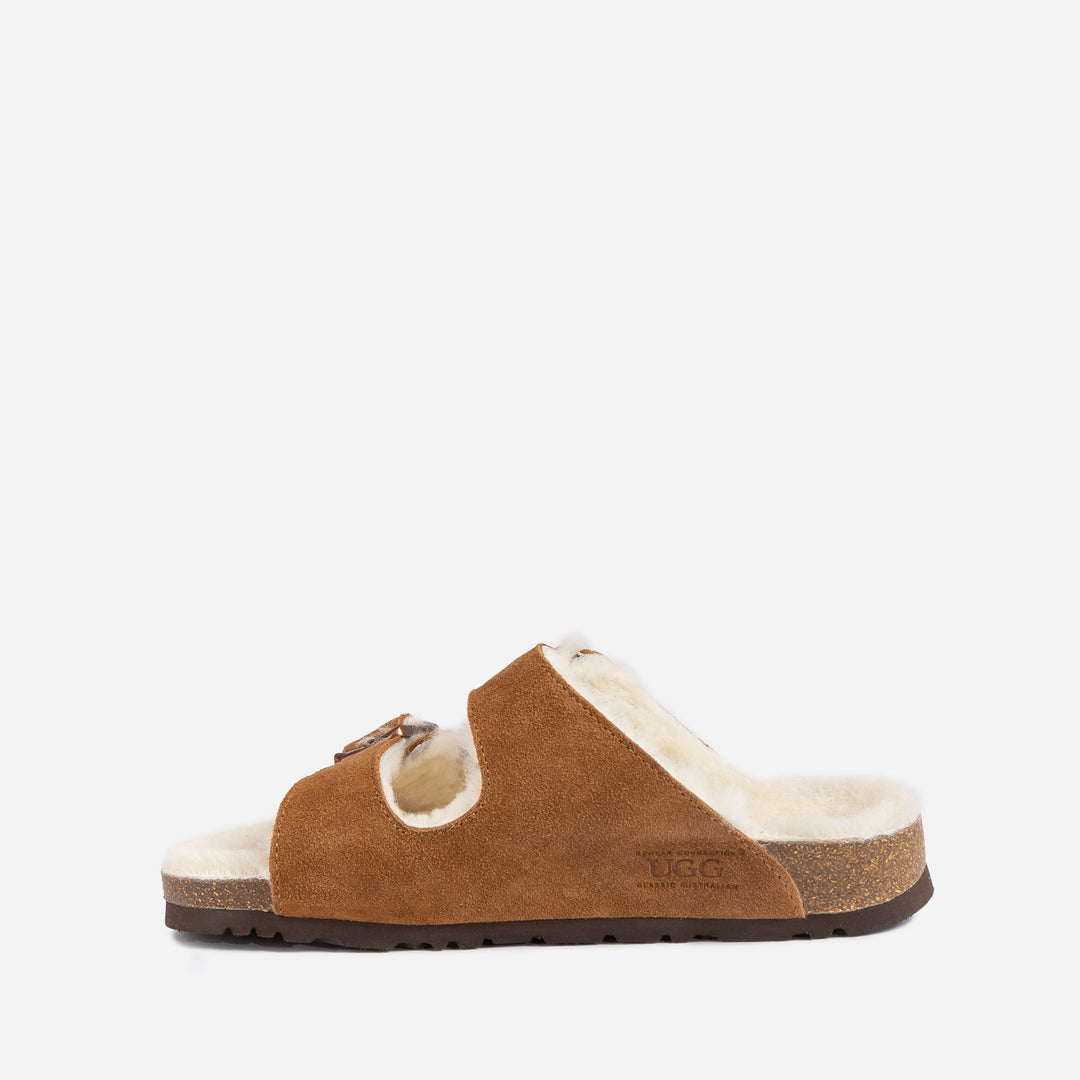 OZWEAR UGG Aussie Shearling Buckled Sandals