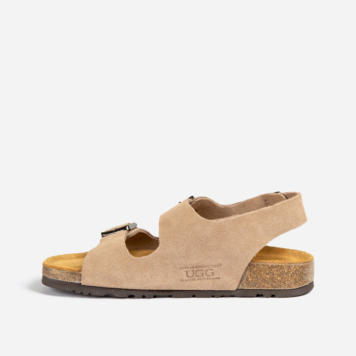 OZWEAR UGG Aussie Victoria Suede Leather Unisex Slipper (Buckle Straps)