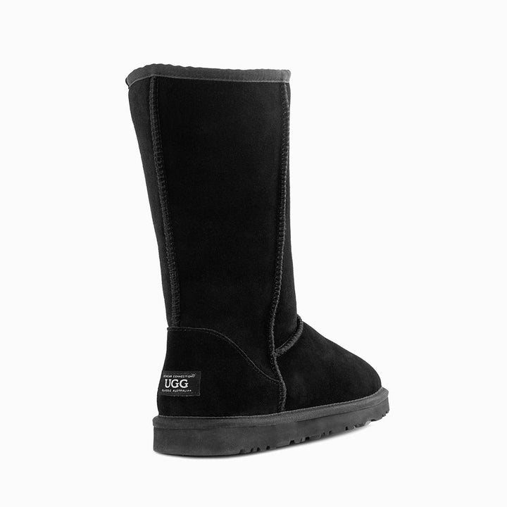 OZWEAR UGG Boots Genuine Australian Sheepskin Unisex Long Classic Suede (Unisex Cow Suede)