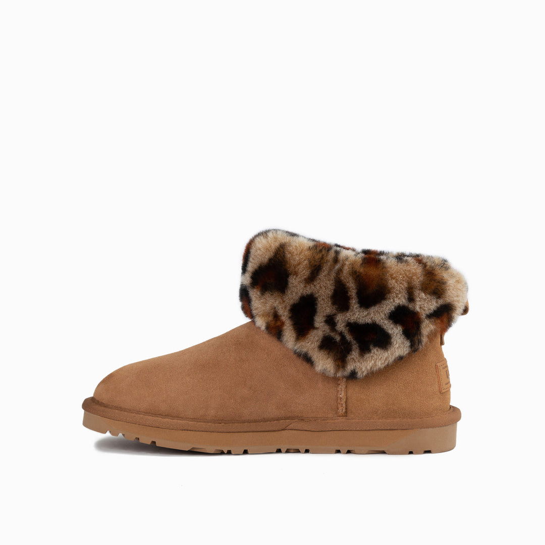 OZWEAR UGG Classic Fluff Mini Boots (Leopard Print)(Water Resistant)
