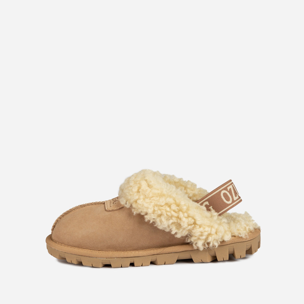 OZWEAR UGG Coquette Curly Slipper (Elastic Backstrap)
