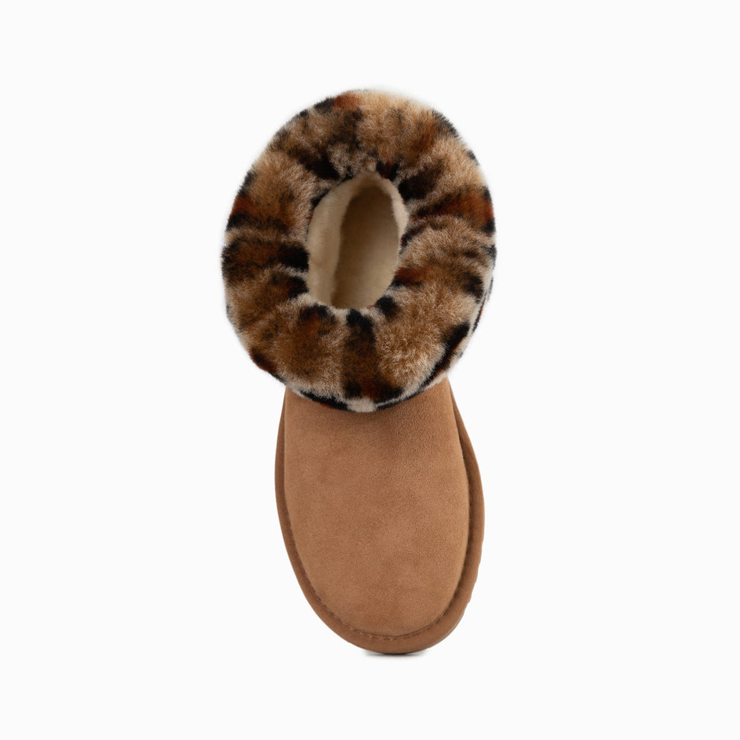 OZWEAR UGG Classic Fluff Mini Boots (Leopard Print)(Water Resistant)