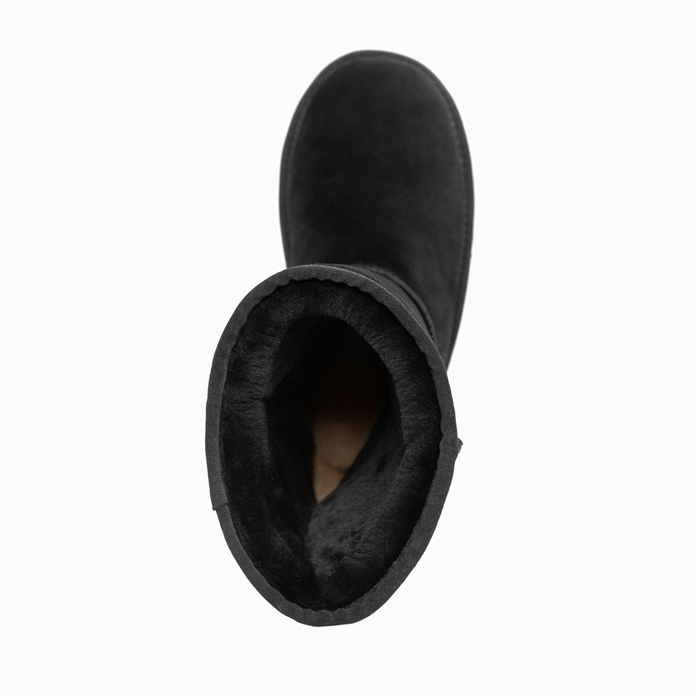 OZWEAR UGG Boots Genuine Australian Sheepskin Unisex Long Classic Suede (Unisex Cow Suede)