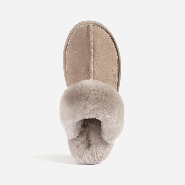 OZWEAR UGG Slippers Premium Australia Sheepskin Unisex Scuffete Suede (Unisex Cow Suede)