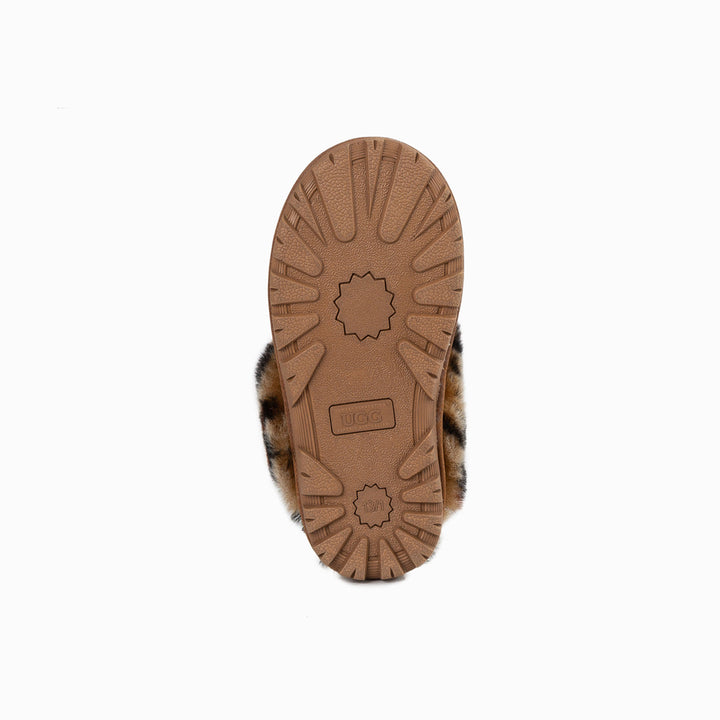 OZWEAR UGG Kids Coquette Slipper (Leopard Print)(Water Resistant)