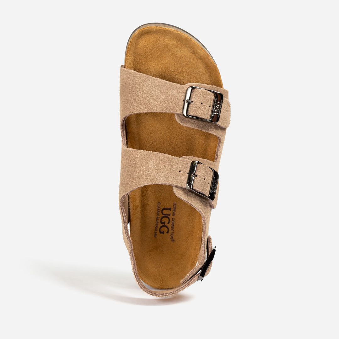 OZWEAR UGG Aussie Victoria Suede Leather Unisex Slipper (Buckle Straps)