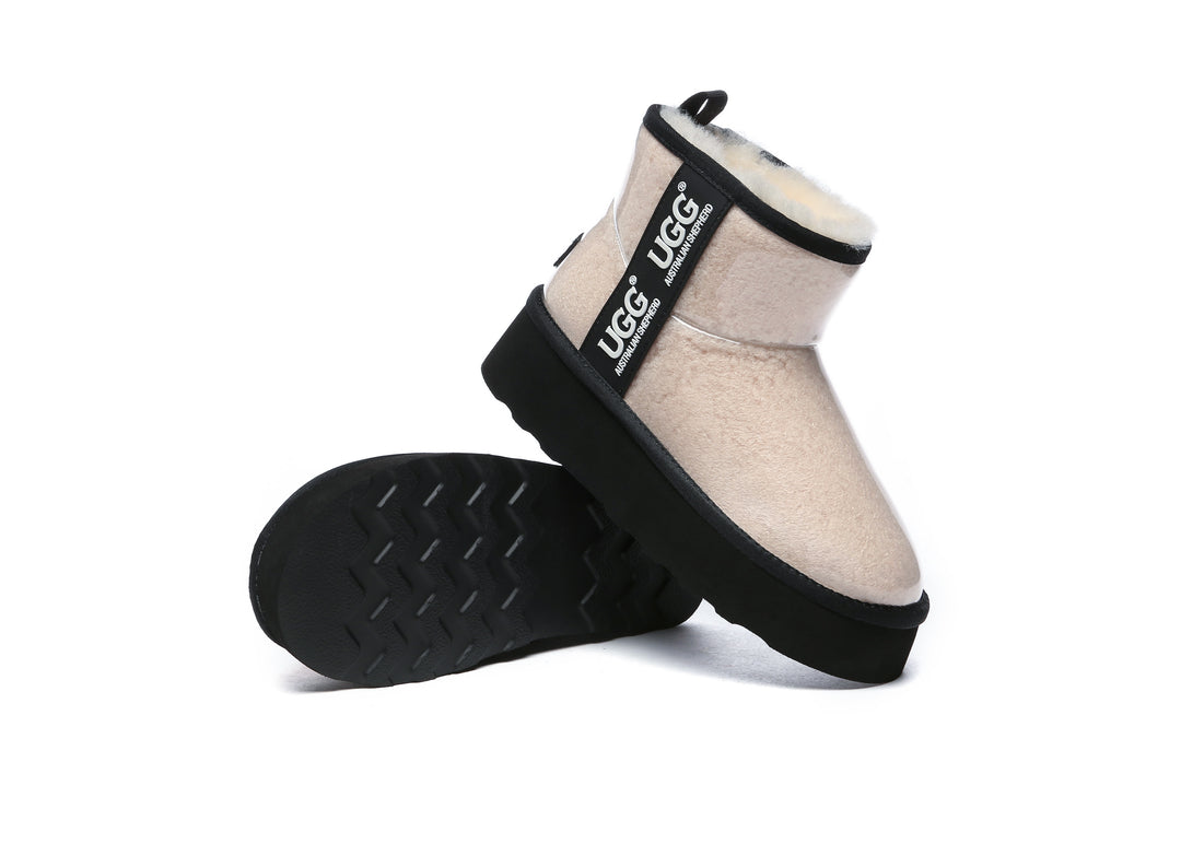 Clear Waterproof Shearling Boots Coated Classic Platform
