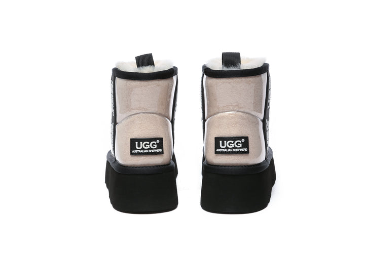Clear Waterproof Shearling Boots Coated Classic Platform