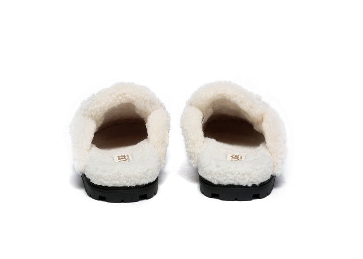 Women Sheepskin Wool Shearling Lined Slippers Remi
