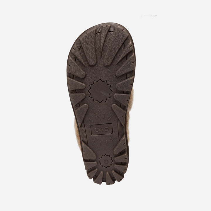OZWEAR UGG Violet Matelassé Shearling Slipper (Elastic Logo, Detachable Feature)