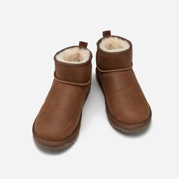 OZWEAR UGG  Men's Classic Ultra Mini Boots (Oiled Leather)