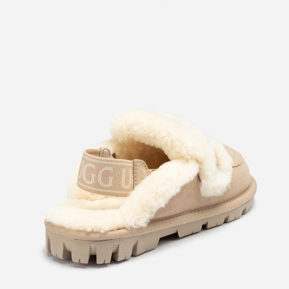 OZWEAR UGG Violet Shearling Slipper (Elastic Logo) (Detachable Feature)