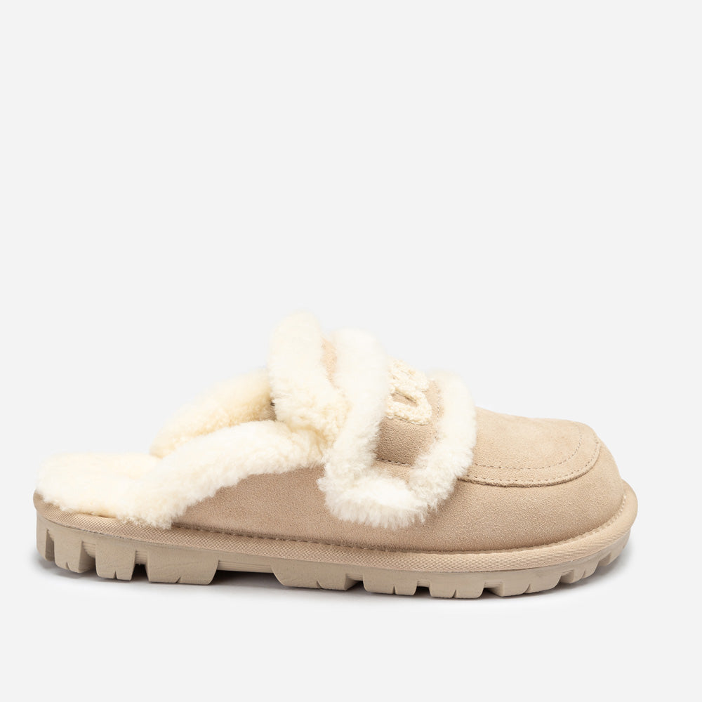 OZWEAR UGG Violet Shearling Slipper (Elastic Logo) (Detachable Feature)