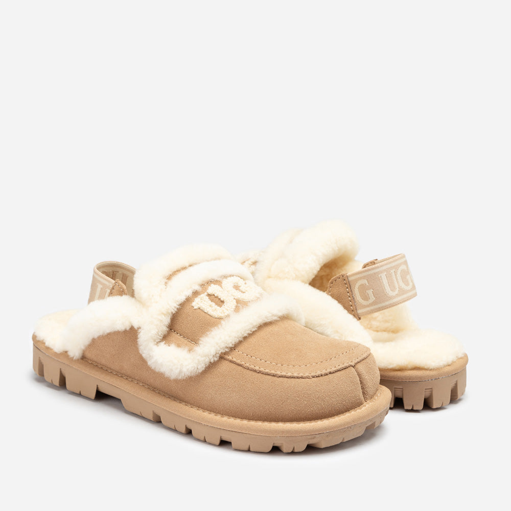 OZWEAR UGG Violet Shearling Slipper (Elastic Logo) (Detachable Feature)