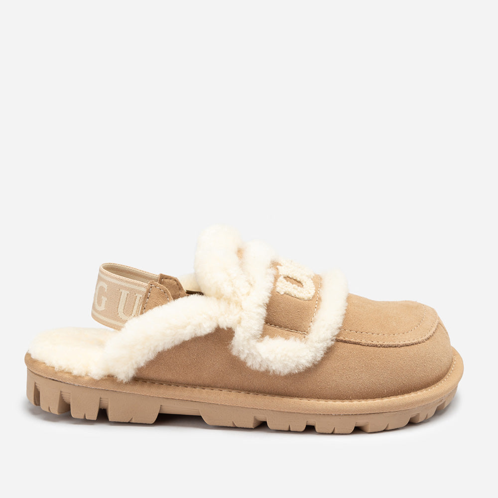 OZWEAR UGG Violet Shearling Slipper (Elastic Logo) (Detachable Feature)