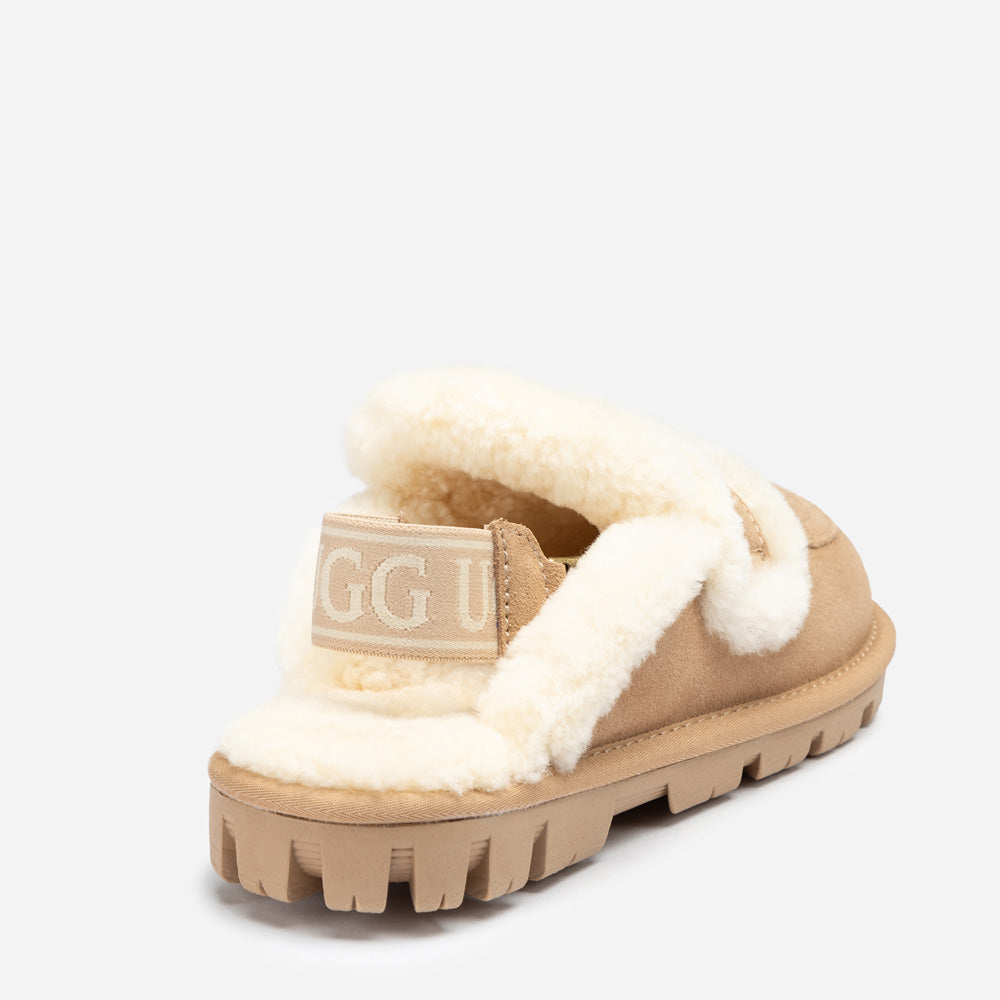 OZWEAR UGG Violet Shearling Slipper (Elastic Logo) (Detachable Feature)