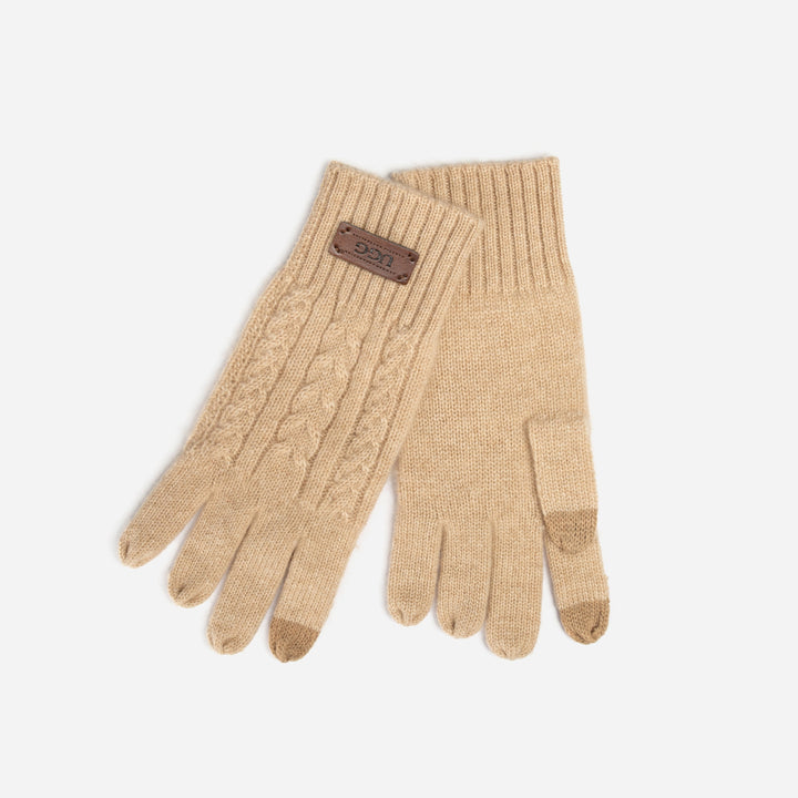 OZWEAR UGG Cable Knit Pure Cashmere Touch Screen Gloves