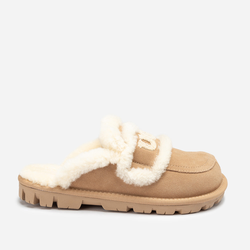 OZWEAR UGG Violet Shearling Slipper (Elastic Logo) (Detachable Feature)