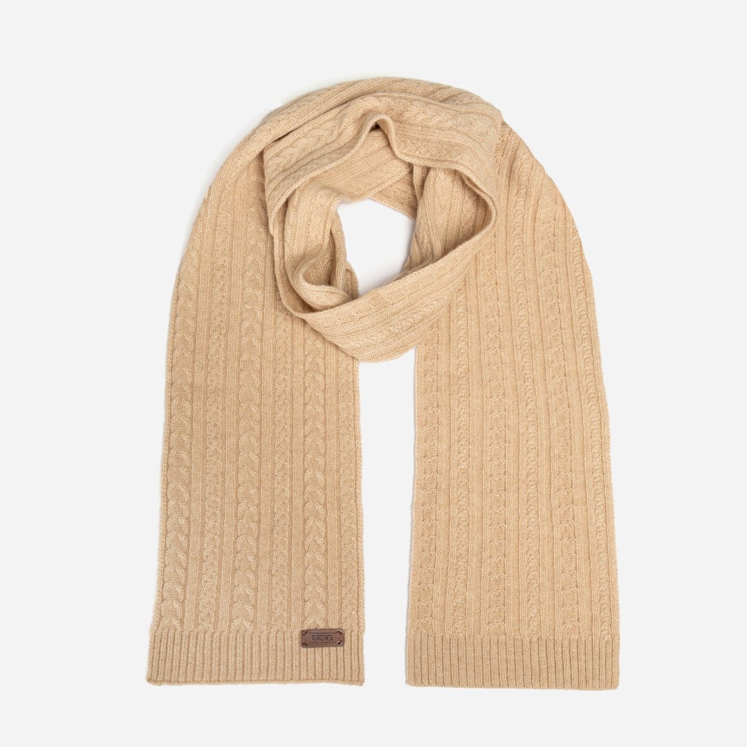 OZWEAR UGG Cable Knit Pure Cashmere Scarf