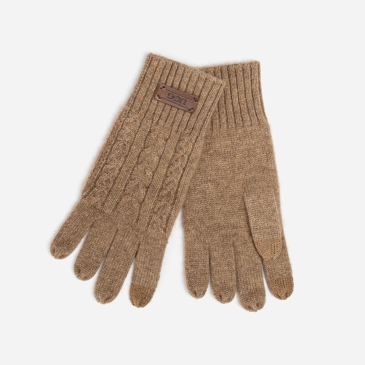 OZWEAR UGG Cable Knit Pure Cashmere Touch Screen Gloves