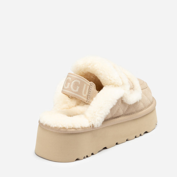 OZWEAR UGG Violet Matelassé Shearling Platform Slipper (Detachable Feature)