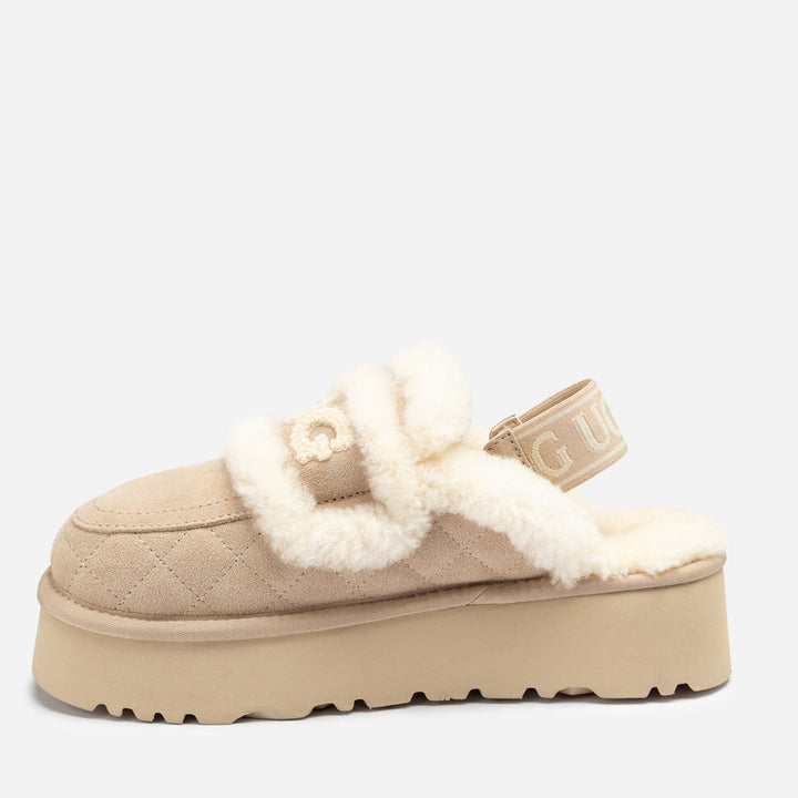 OZWEAR UGG Violet Matelassé Shearling Platform Slipper (Detachable Feature)